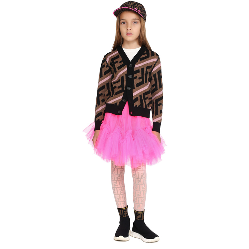 Fendi | Girls Allover Logo Print Tights
