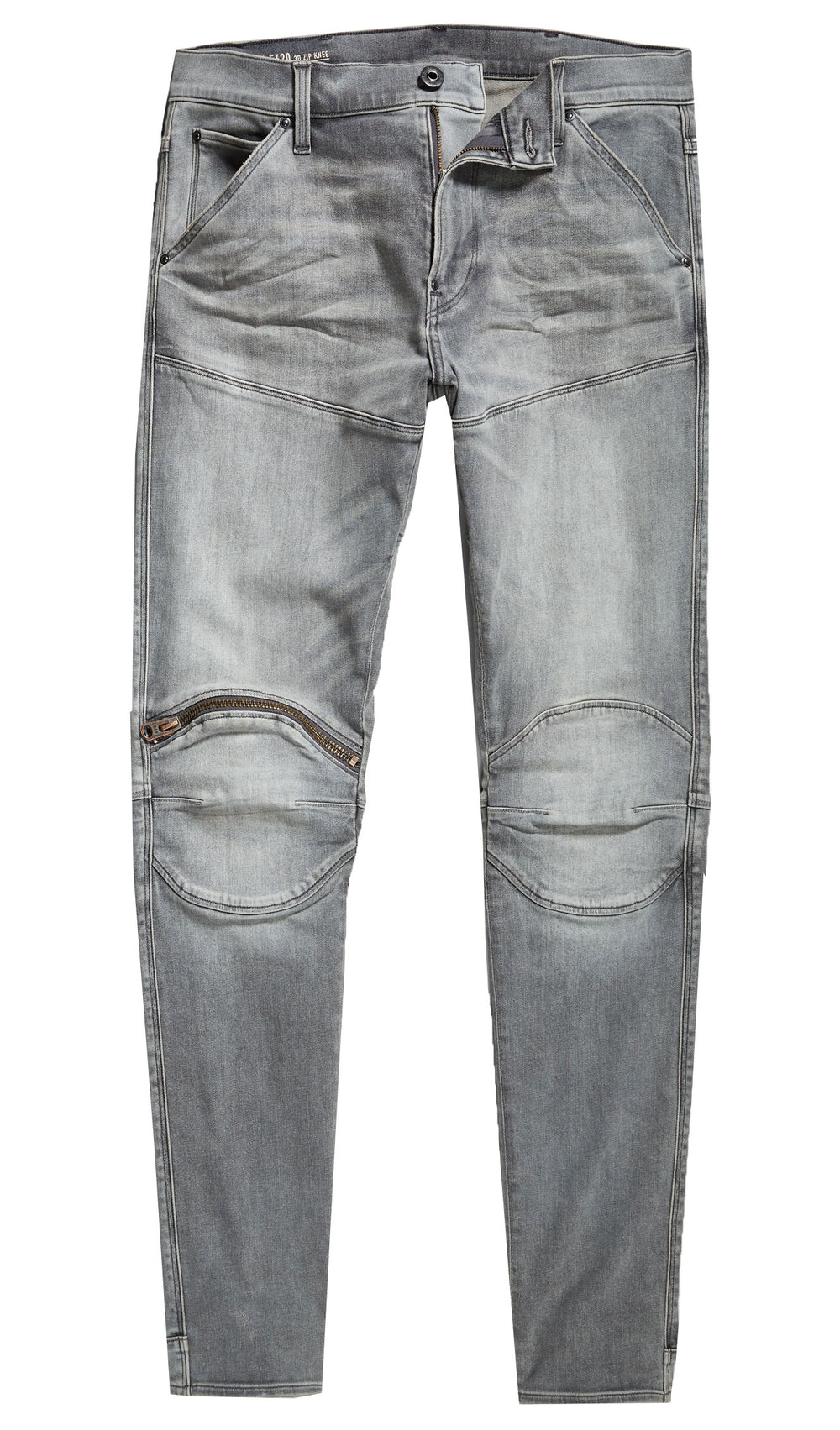 5620 3D Zip Knee Skinny - Sun Faded Glacier Grey