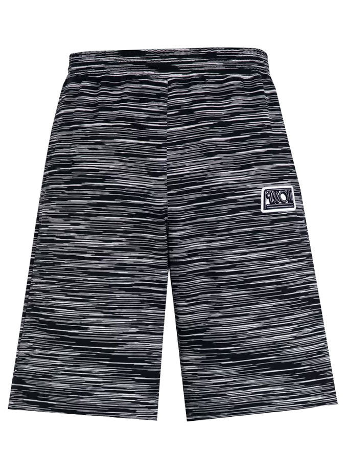 COTTON FLEECE SPACE DYED SHORTS - BLACK
