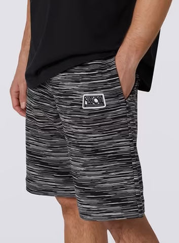 COTTON FLEECE SPACE DYED SHORTS - BLACK
