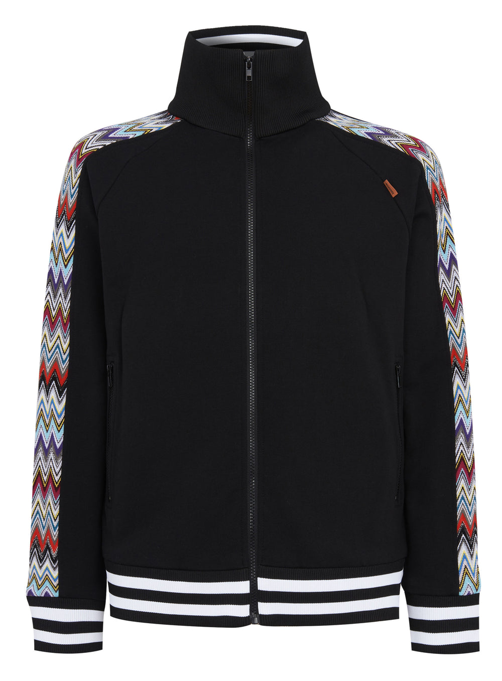 MISSONI Round Neck Zip Up Jacket - Black