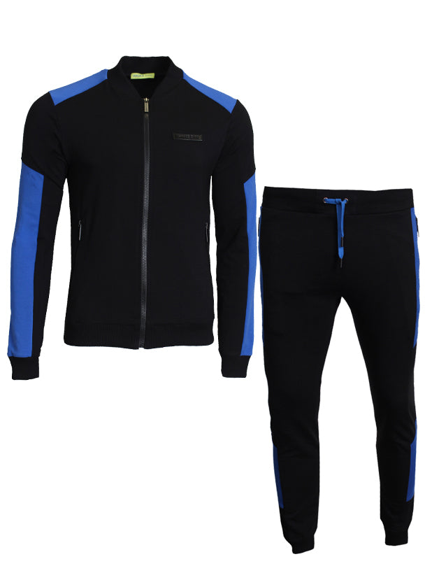 Versace Jeans Fleece Light Stretch Jacket in black and blue – view 2 of 8