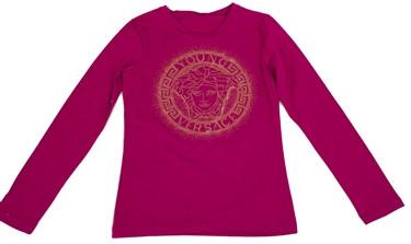 Kids-Girls Medusa Graphic Long Sleeve Tee-Pink