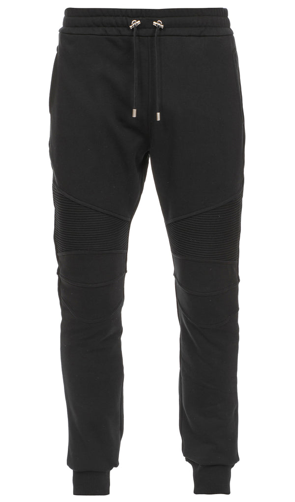 Balmain Flocked Ribbed Sweatpant - Black - PureAtlanta.com