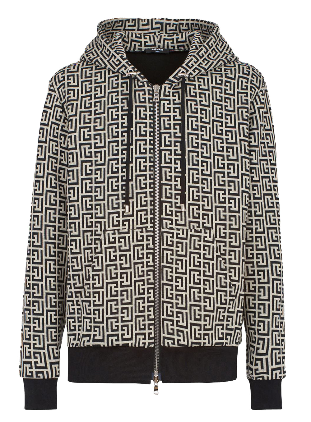 Zipped Hoodie Printed Jacket - Grey