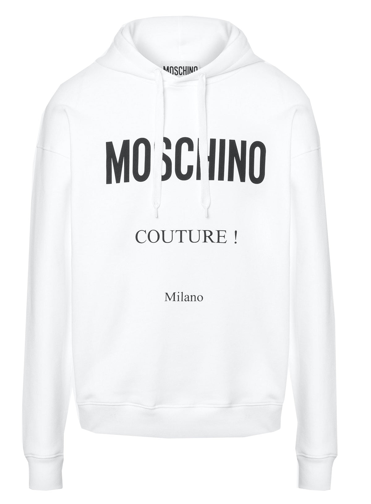 COTTON SWEATSHIRT MOSCHINO HOODIE-WHITE