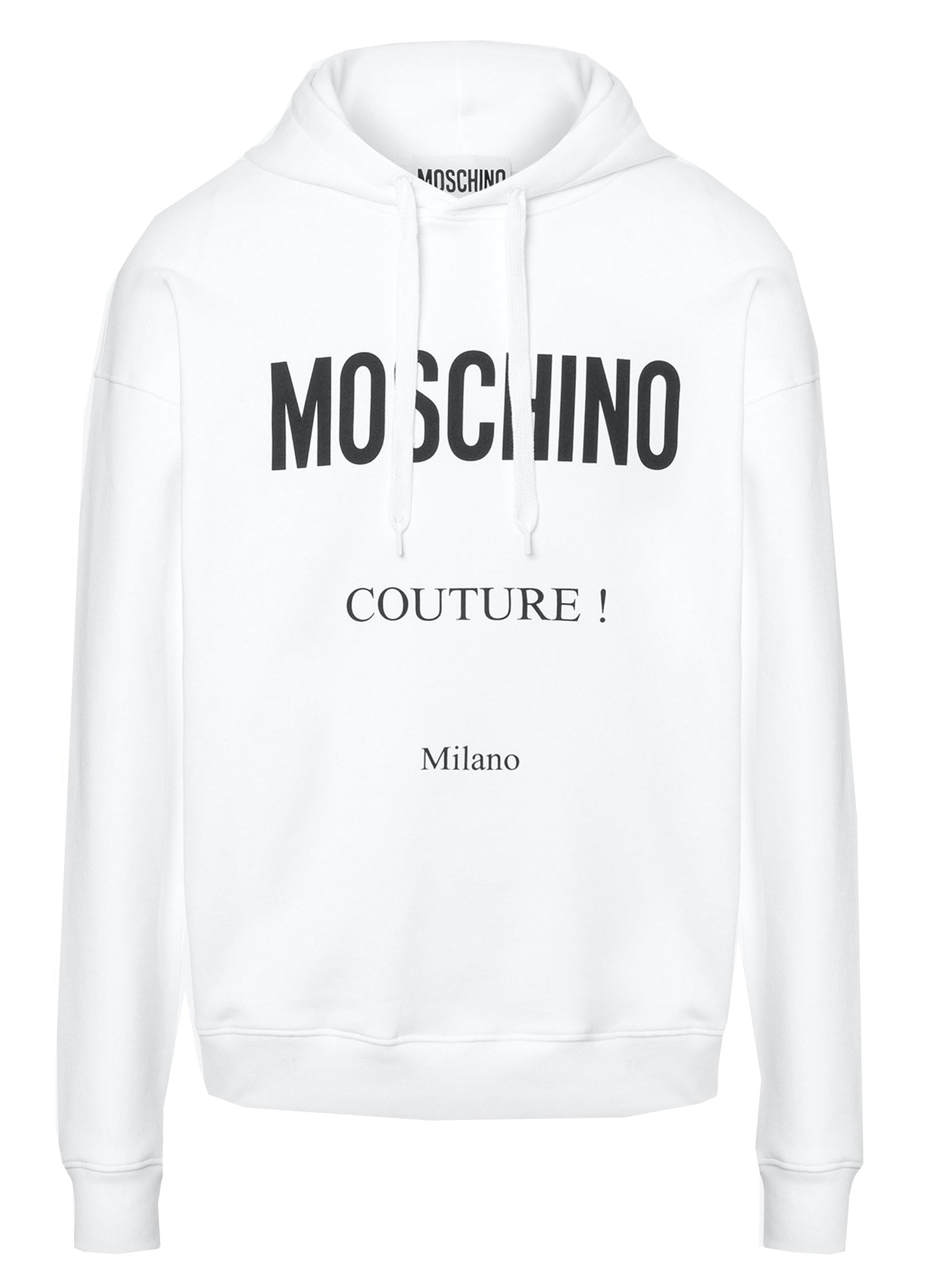 COTTON SWEATSHIRT MOSCHINO HOODIE-WHITE