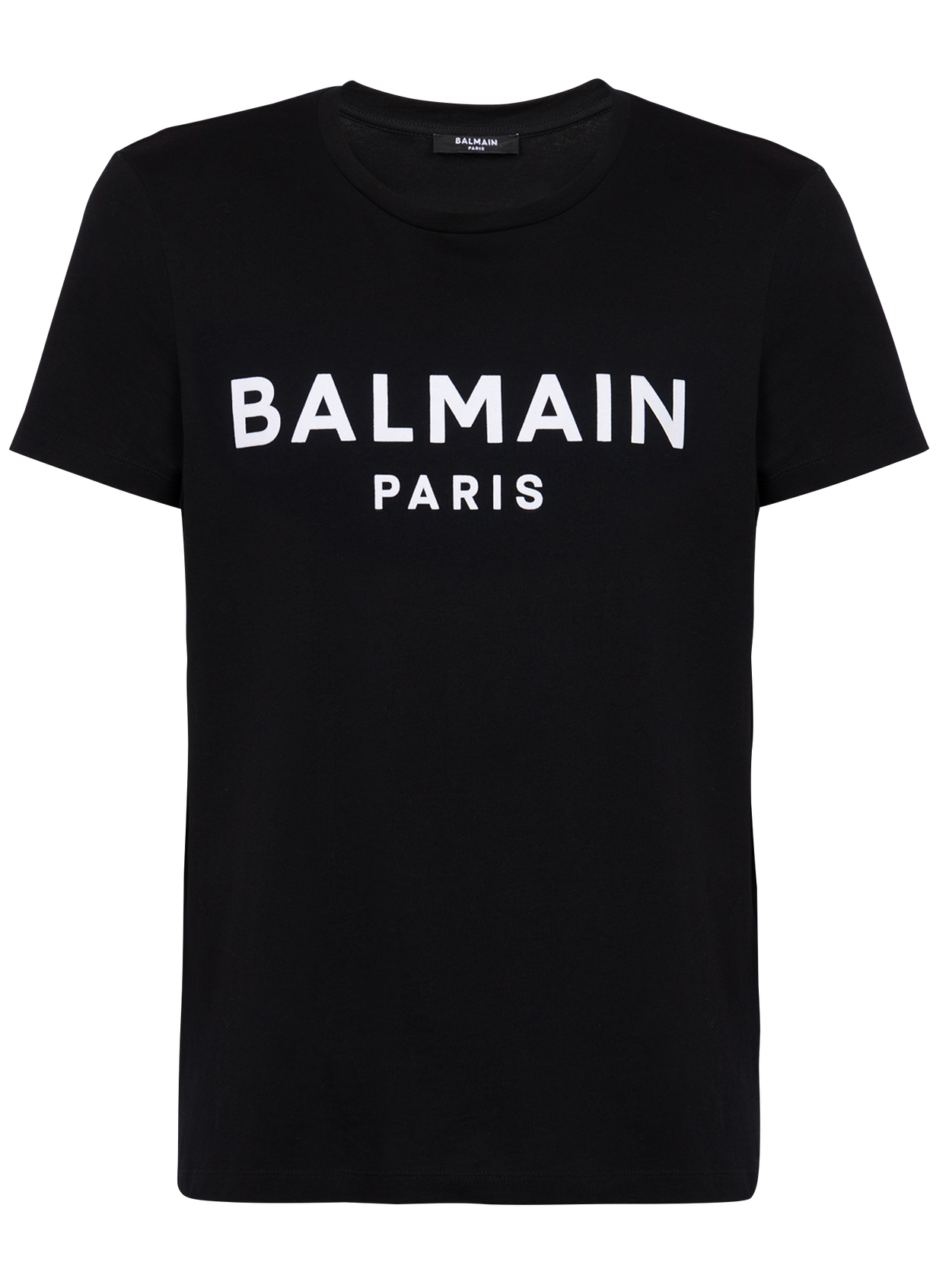 BALMAIN PRINTED T-SHIRT CLASSIC FIT - NOIR/BLANC