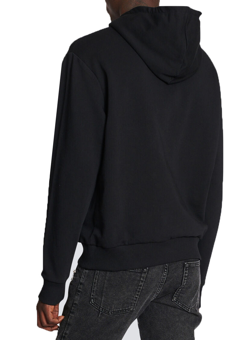 BALMAIN PRINTED HOODIE - NOIR/BLANC