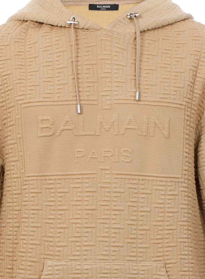 EMBOSSED MONOGRAM HOODIE - CAMEL