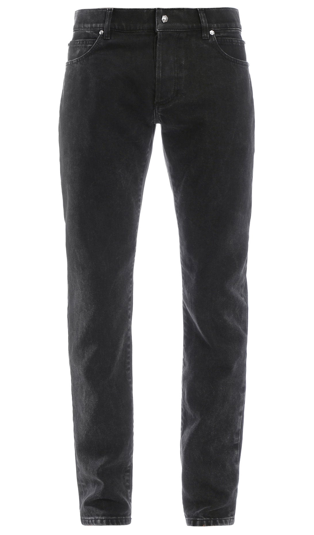 6 PKT SLIM ACID WASH DENIM PANTS - BLACK