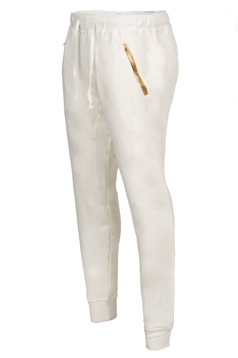 Men's Gold Trim Joggers - Cream