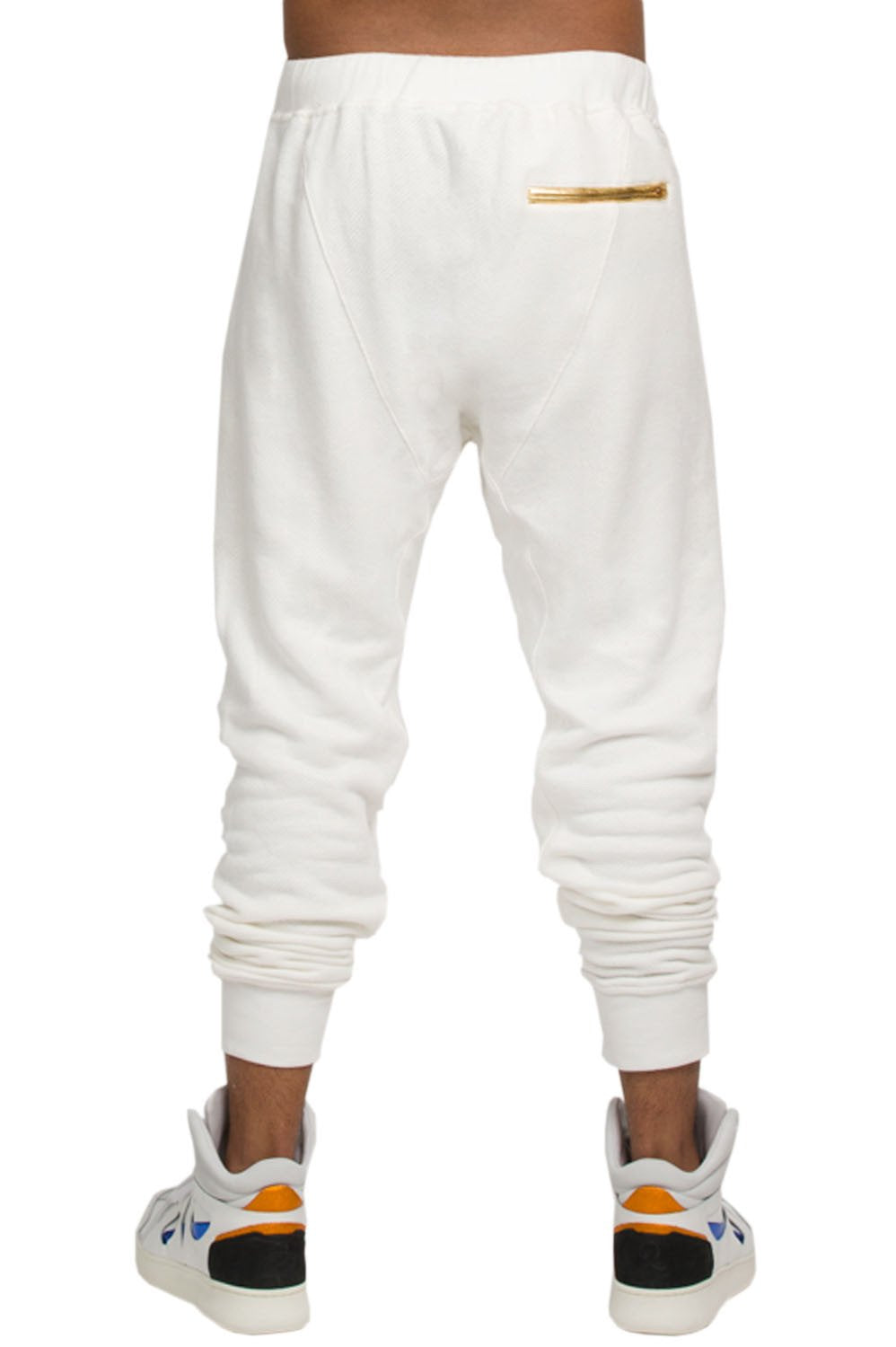 Men's Gold Trim Joggers - Cream