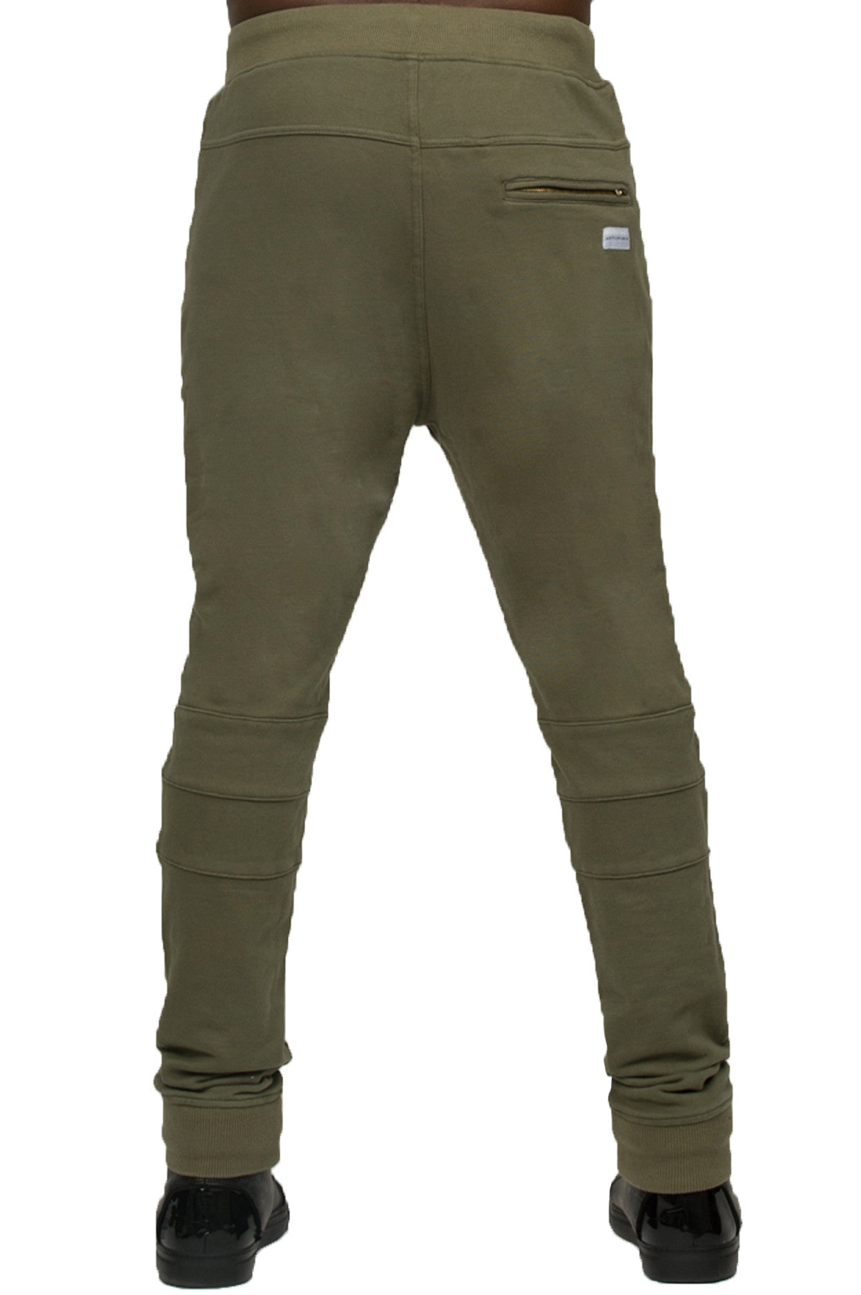 Men's Bleached Biker Jogger- Olive