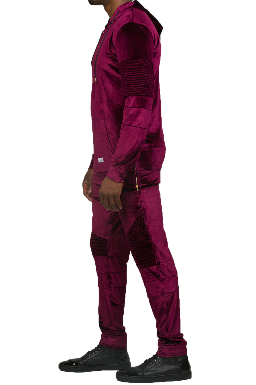 Velour Purple Biker Jogger