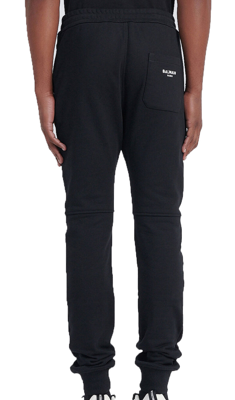 BALMAIN FLOCK SWEATPANTS - NOIR/BLANC