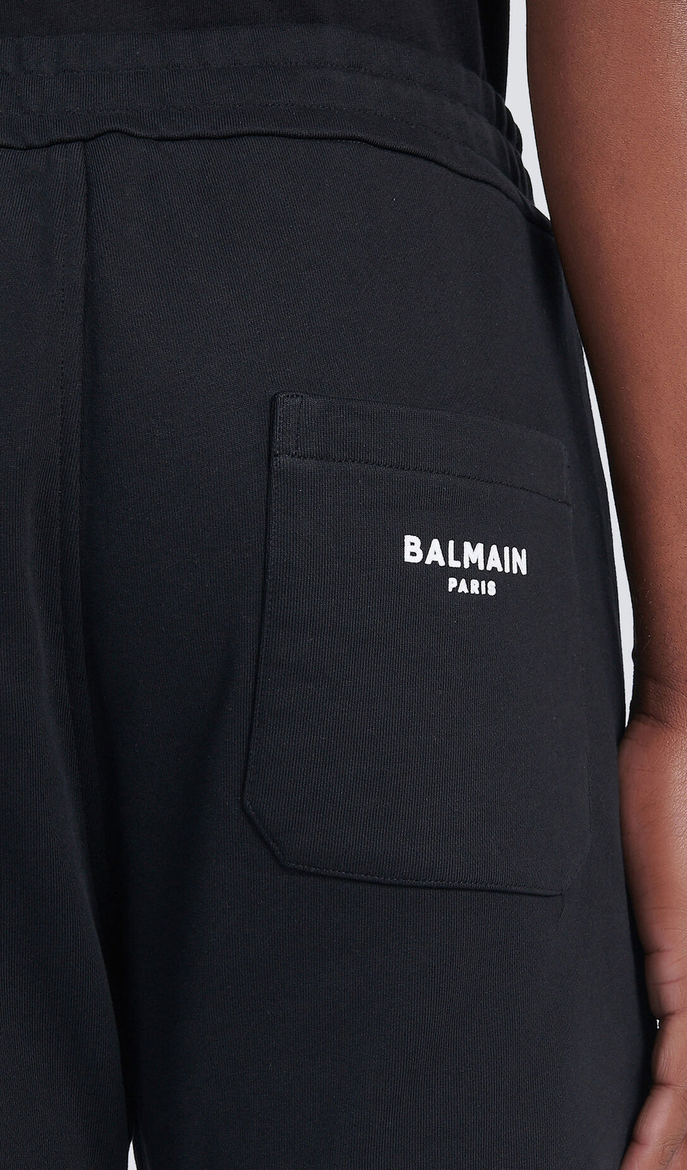 BALMAIN FLOCK SWEATPANTS - NOIR/BLANC