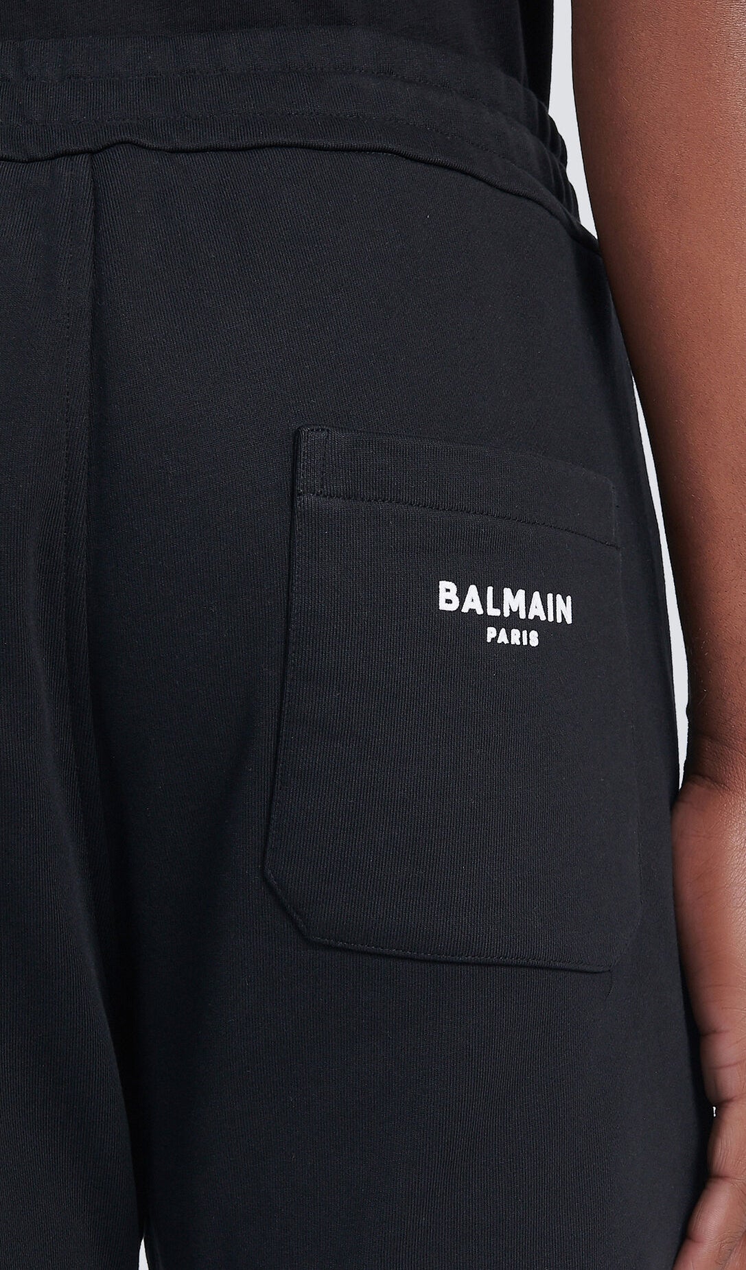 BALMAIN FLOCK SWEATPANTS - NOIR/BLANC