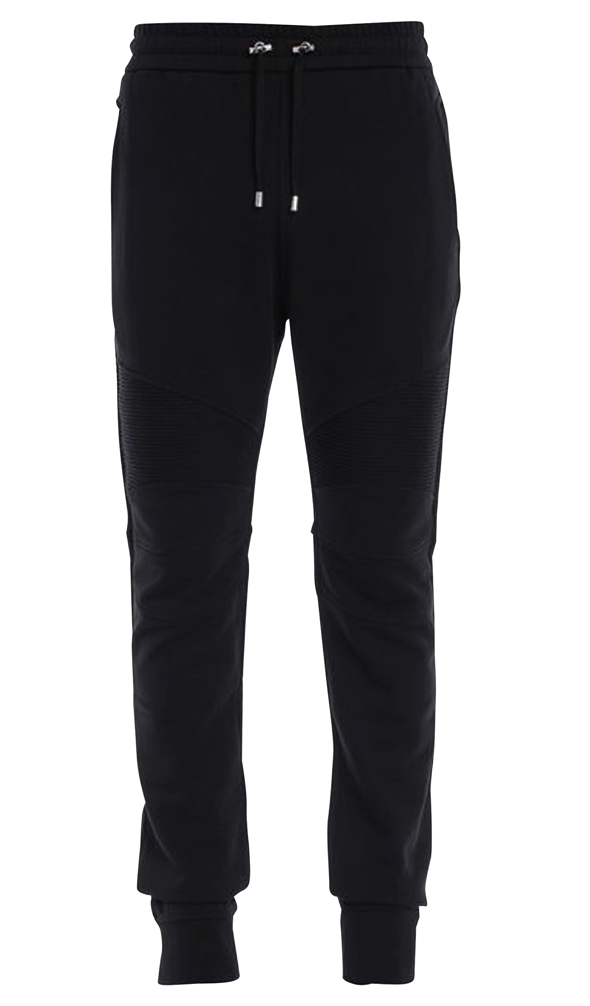 RIBBED BALMAIN PRINTED SWEATPANTS - NOIR/BLANC