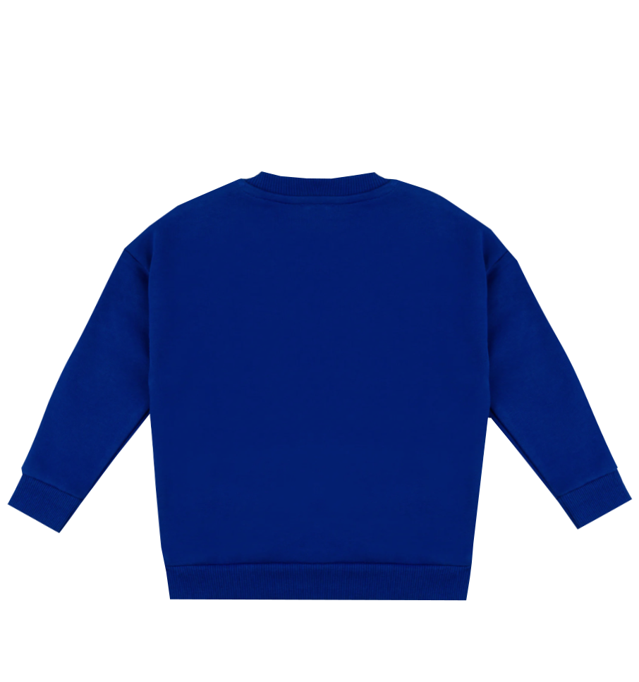 BOYS TEXT BOX LOGO MINI ME LONG SLEEVE SWEATSHIRT-BLUE