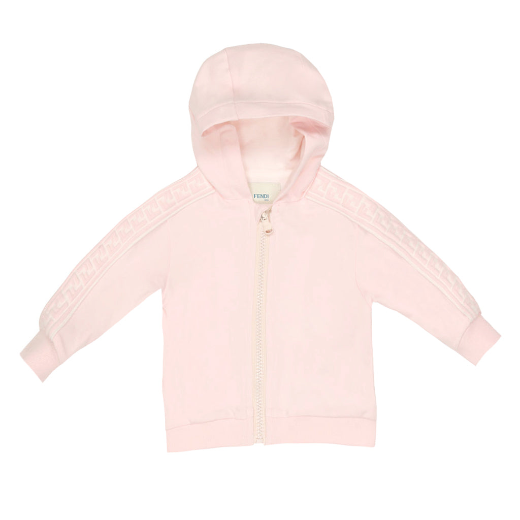 Baby Girl BB Zip Up Track Jacket W/ Hood - Pink