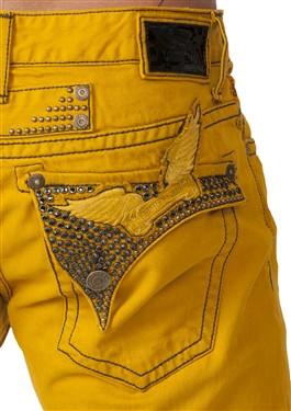 Robin's Jean In Mustard (Blue Swarovski)