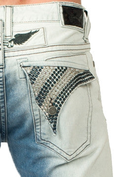 Robin's Jean In 2-Tone Denim (Clear/Sapphire Swarvoski)