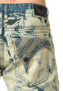 Robin's Jean In Bleach Acid (Clear/Aquamarine Swarvoski)