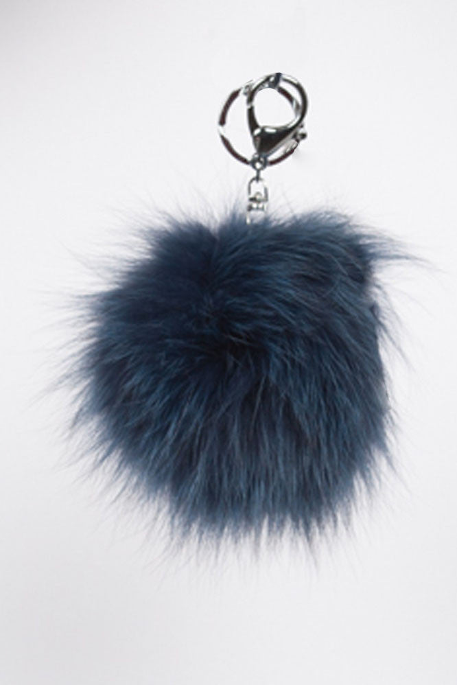Women's Pom Pom Key Chain-Blue