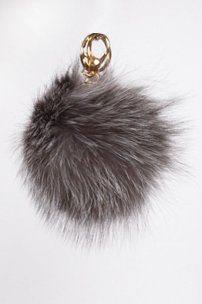 Women's Pom Pom Key Chain-Indigo