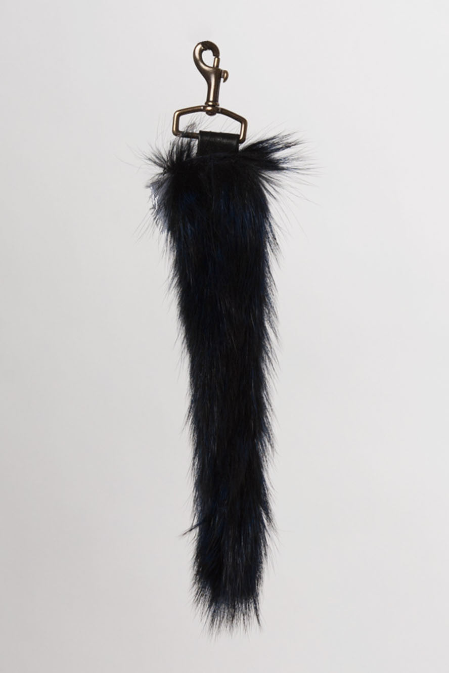Women's Fur Tail Key Chain-Jet Blue
