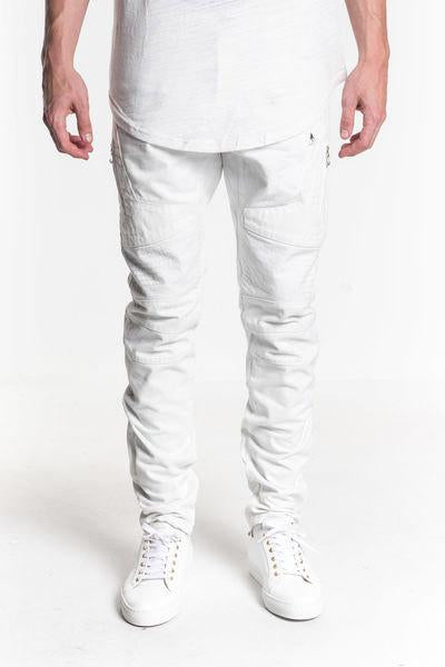 Embellish Manhattan biker jeans in white