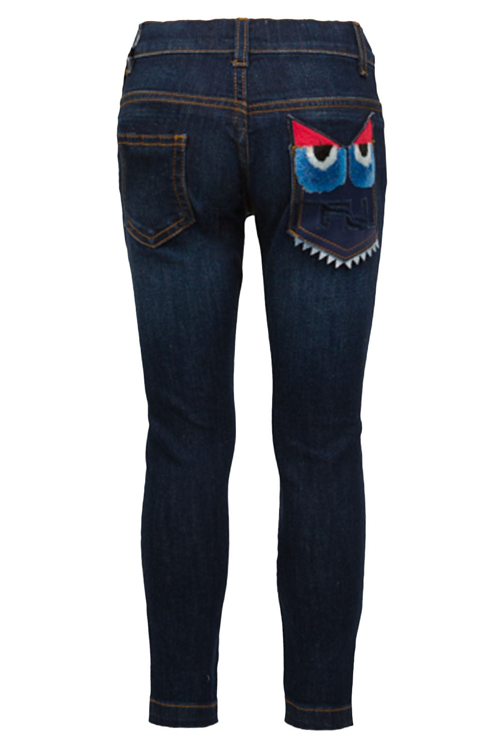 Fendi Boys Monster Denim Pants in dark blue – view 2 of 2