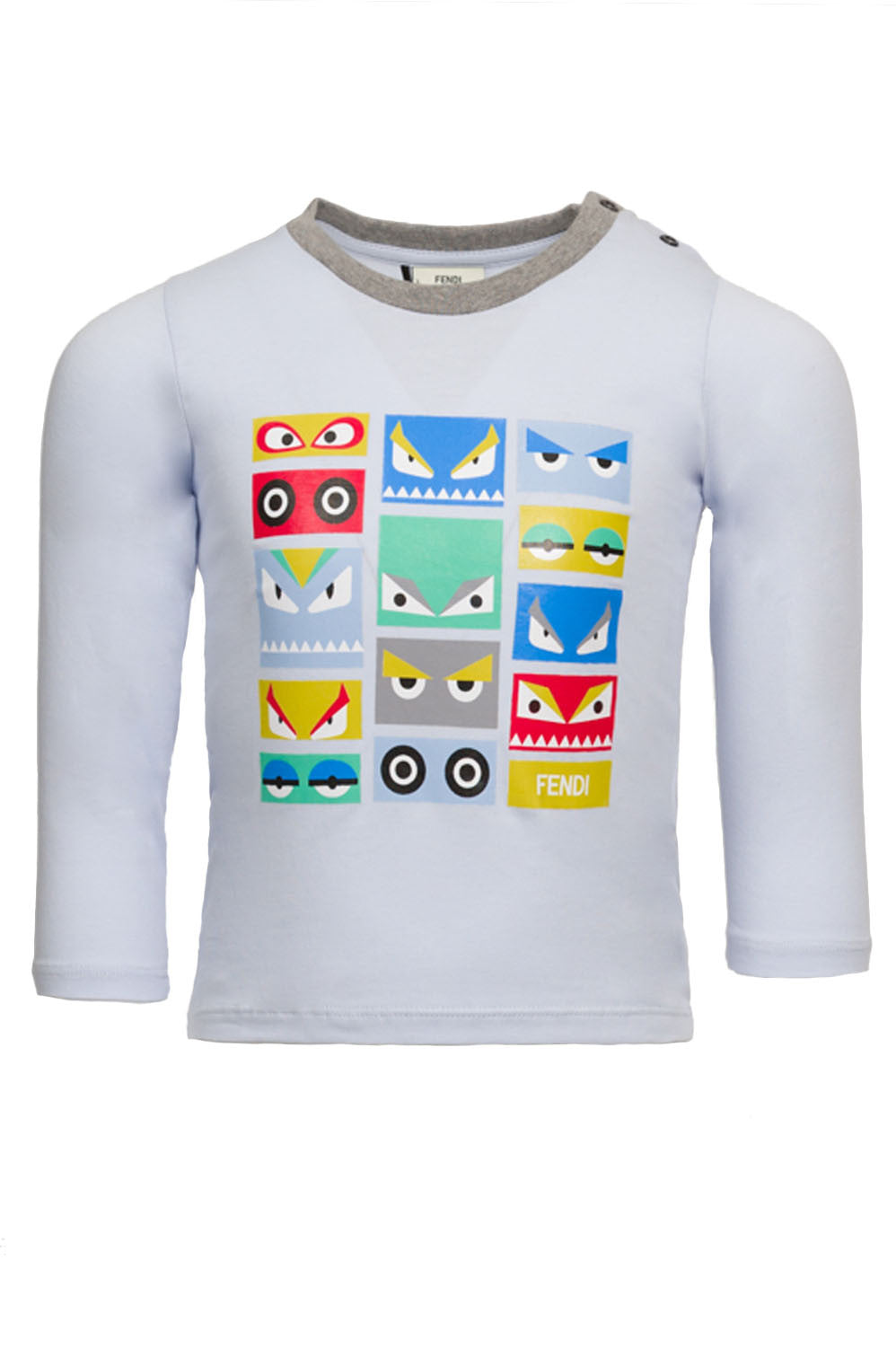 Fendi Kids Monster Eye Long Sleeve Shirt in sky blue – view 1 of 1