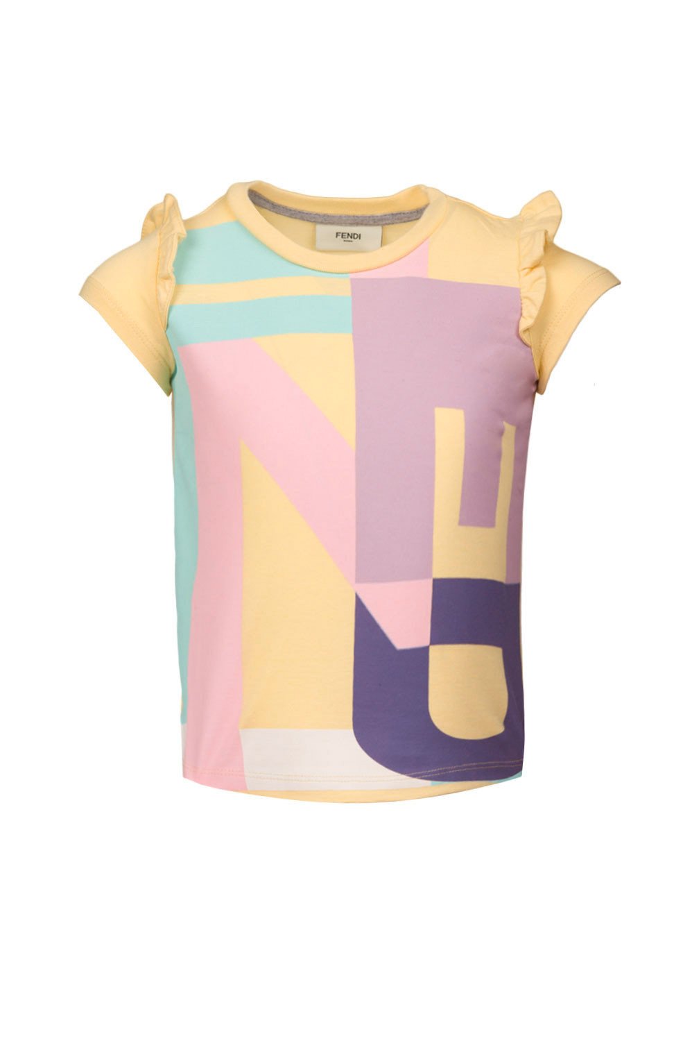 Girls Ruffle Sleeves Yellow Tee