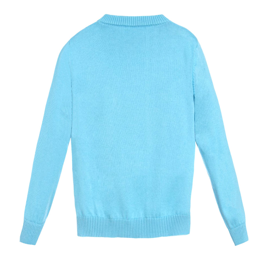 Boys Long Sleeve Logo Sweater-Light Blue