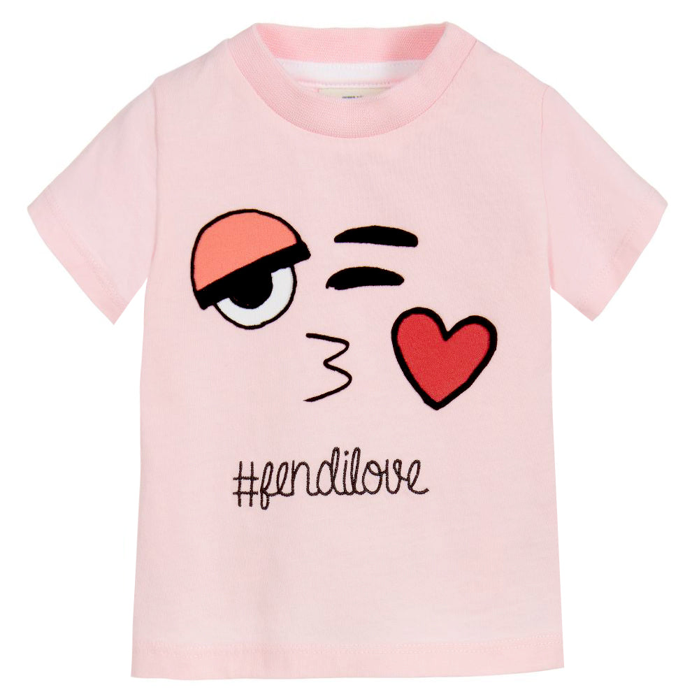Fendi Rosa Pallido #fendilove Girls T-Shirt in pink – view 1 of 2
