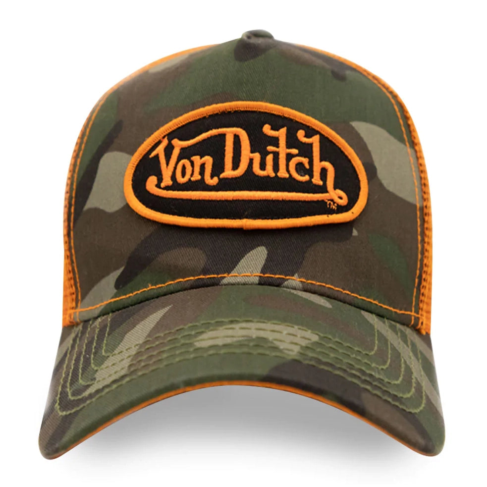 Von Dutch Camo 270 Trucker Hat in green and orange camo – view 1 of 1