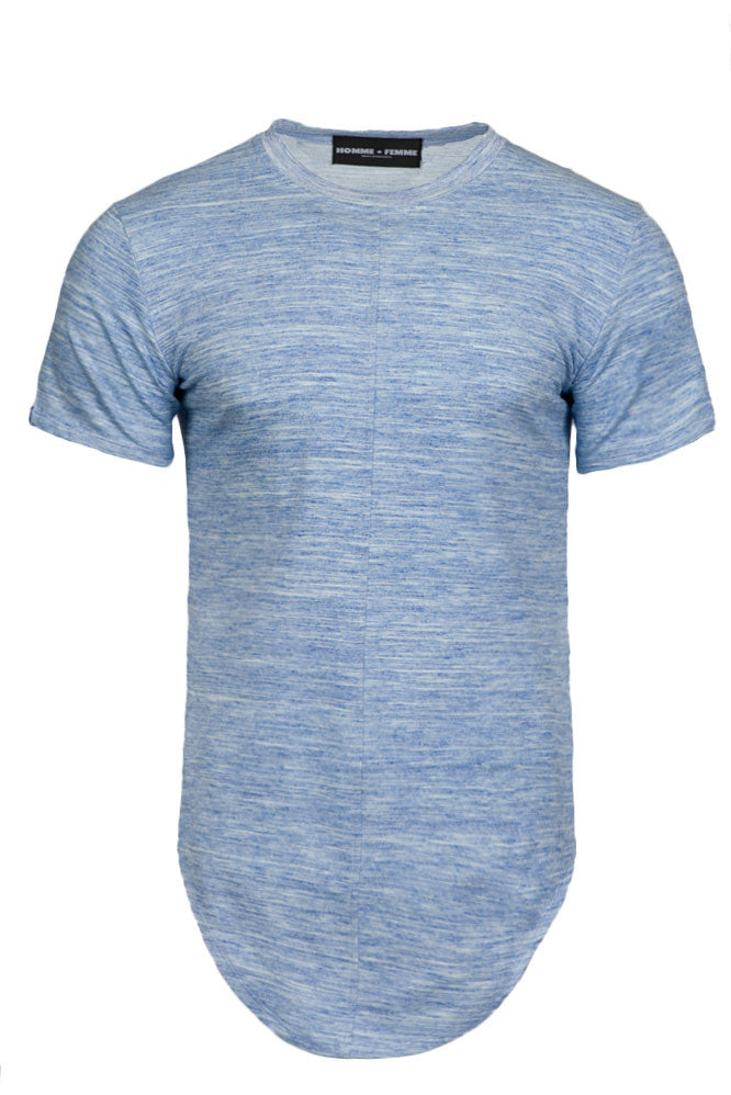 Homme + Femme Triple Layer Marble Blue Tee in marble blue – view 2 of 2