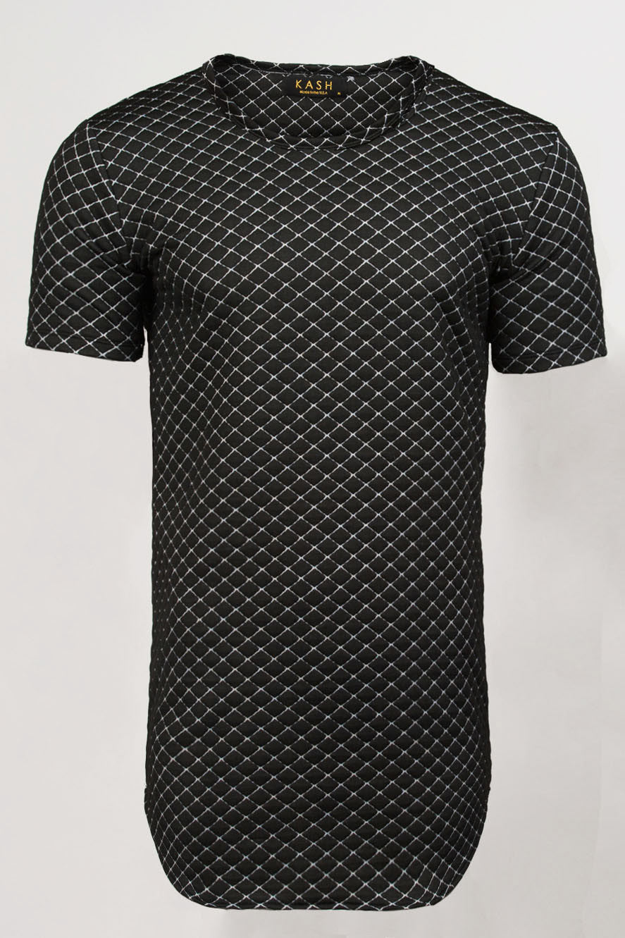 Kash Elongated Quilted Tunic in black and white – view 6 of 7