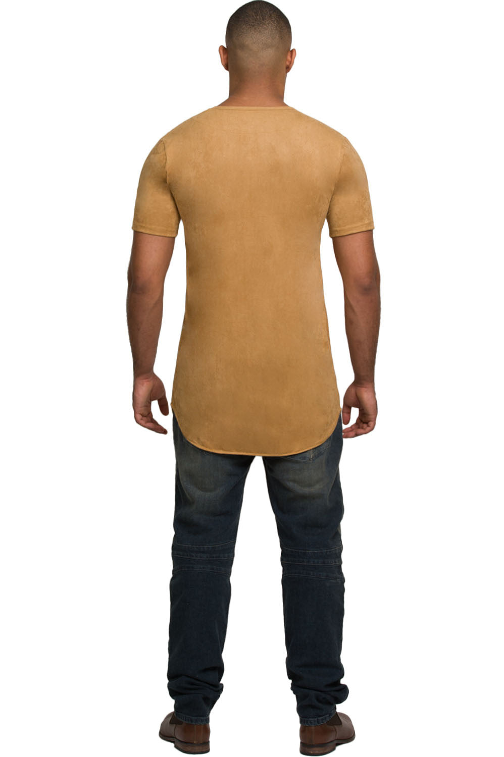 Kash Elongated Stretch Suede Tunic in camel – view 7 of 7
