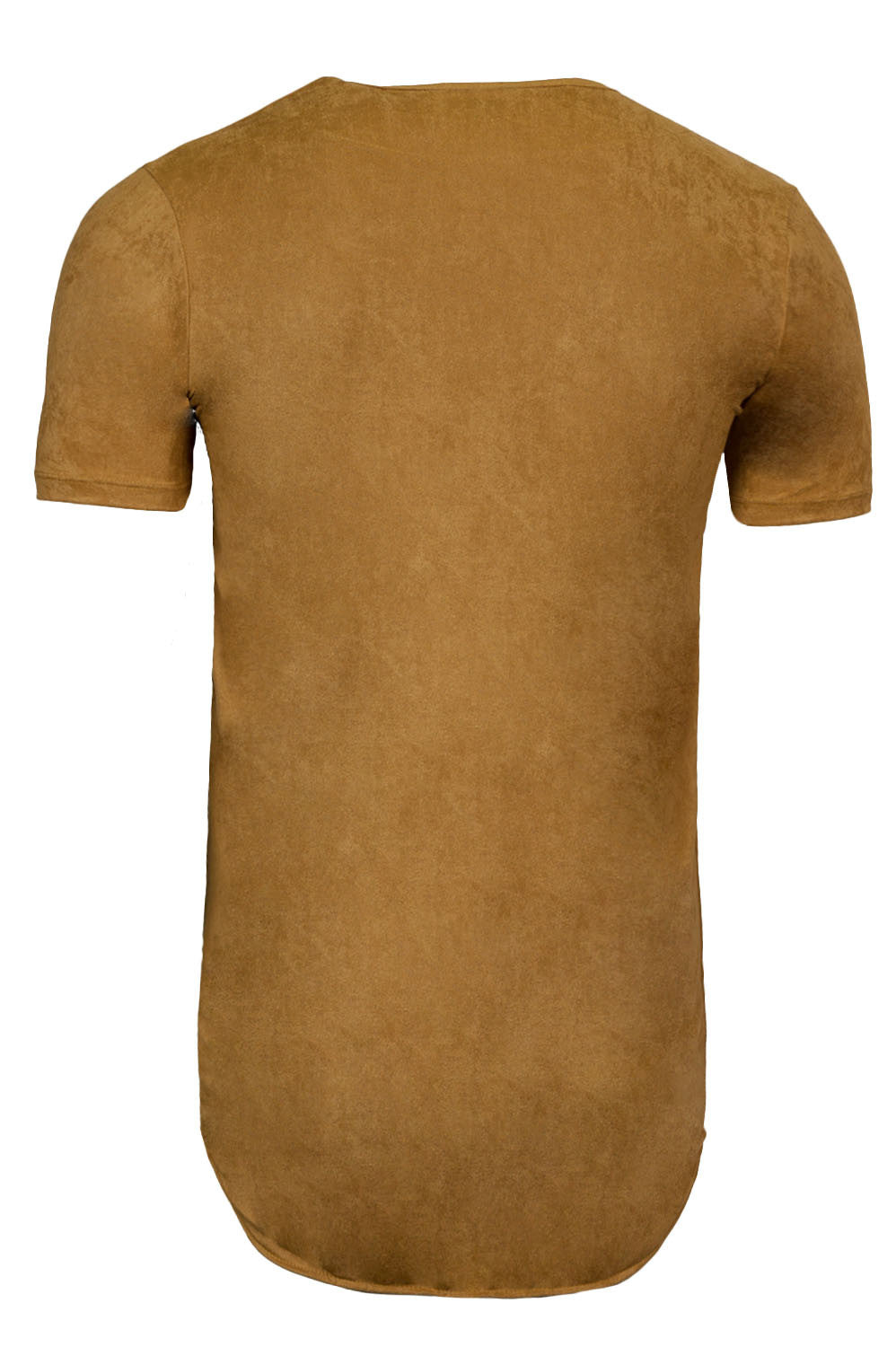Kash Elongated Stretch Suede Tunic in camel – view 3 of 7