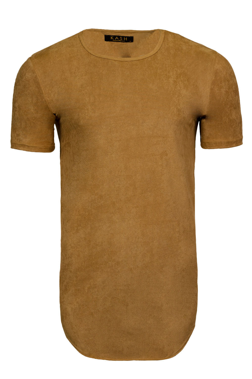 Kash Elongated Stretch Suede Tunic in camel – view 2 of 7