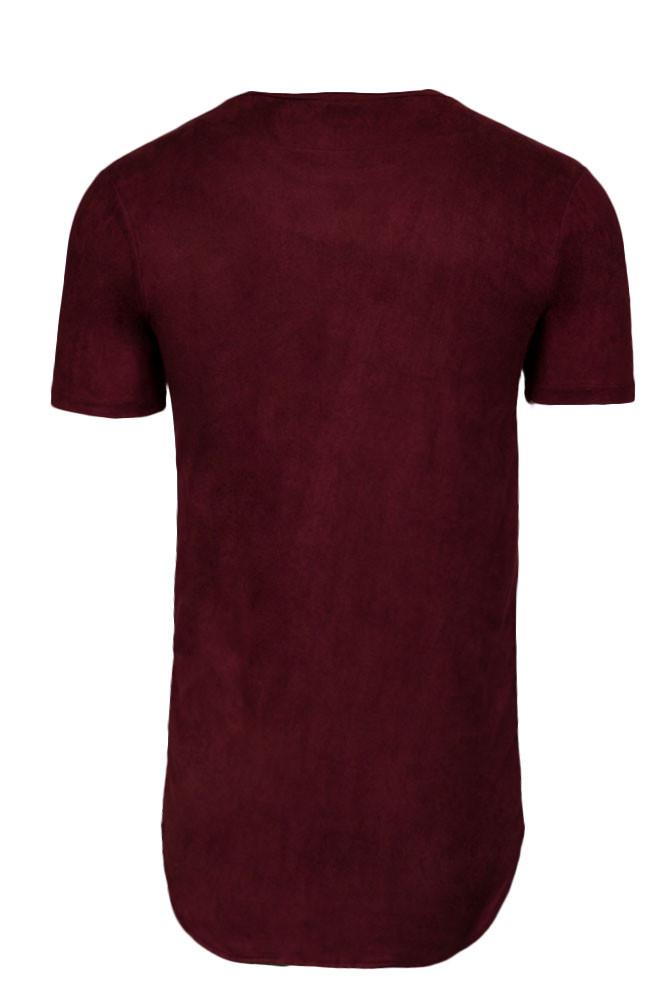 Elongated Stretch Suede Cranberry Tunic