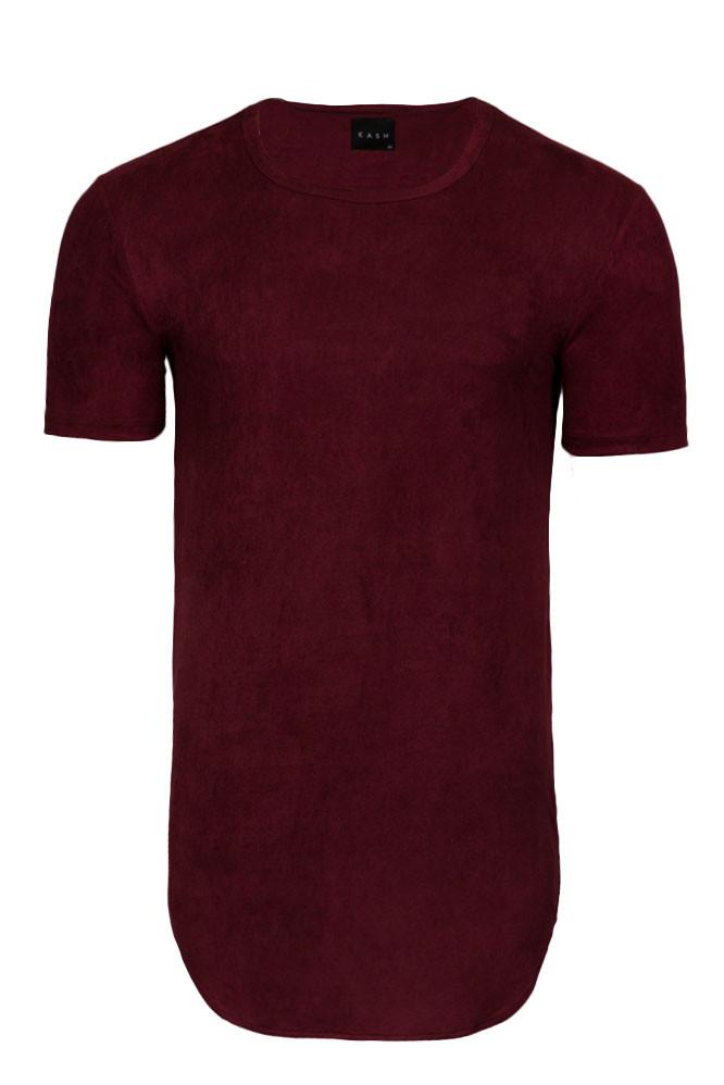 Elongated Stretch Suede Cranberry Tunic