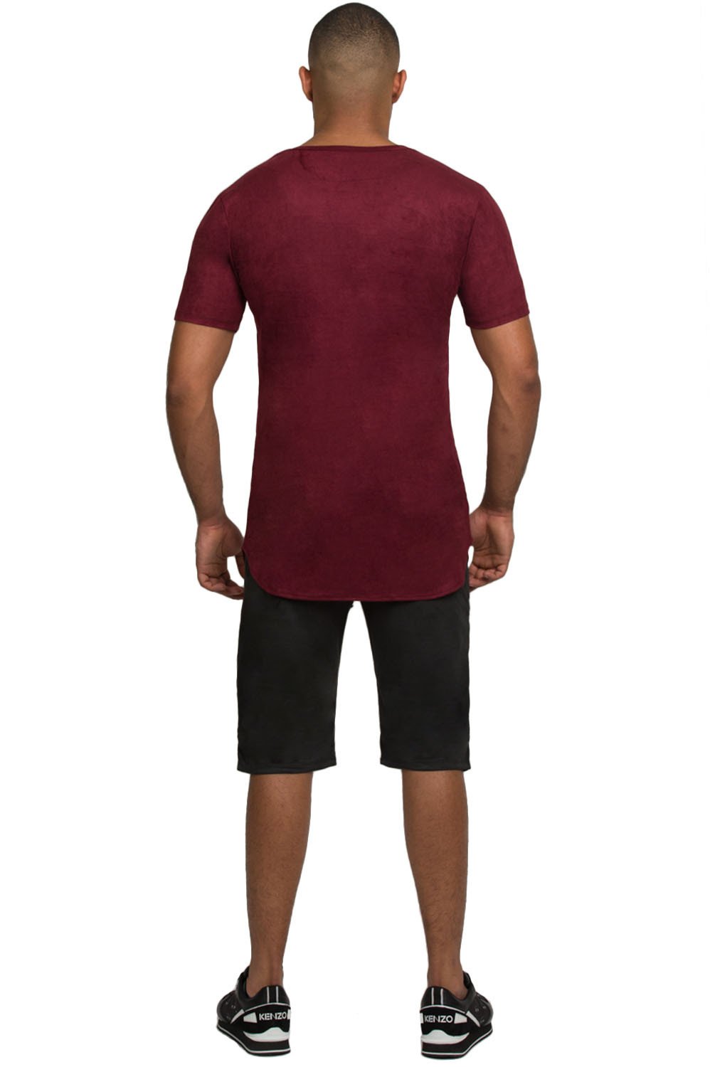 Elongated Stretch Suede Cranberry Tunic
