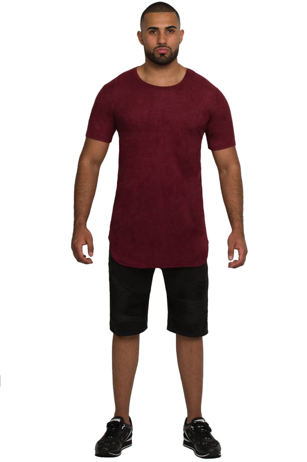 Elongated Stretch Suede Cranberry Tunic