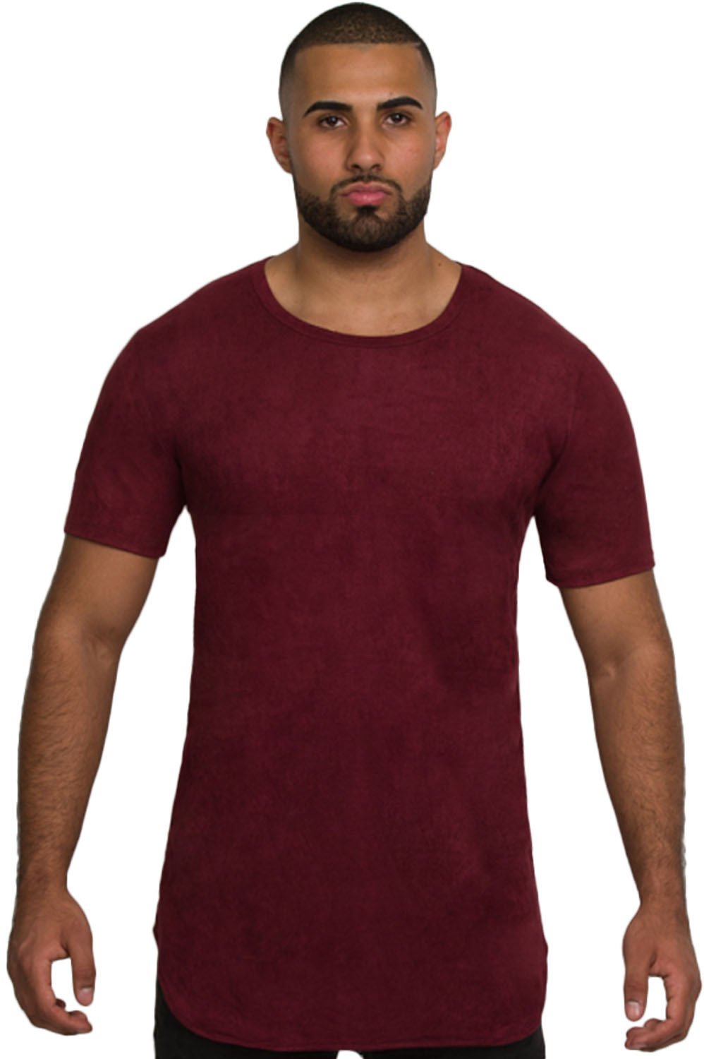 Elongated Stretch Suede Cranberry Tunic