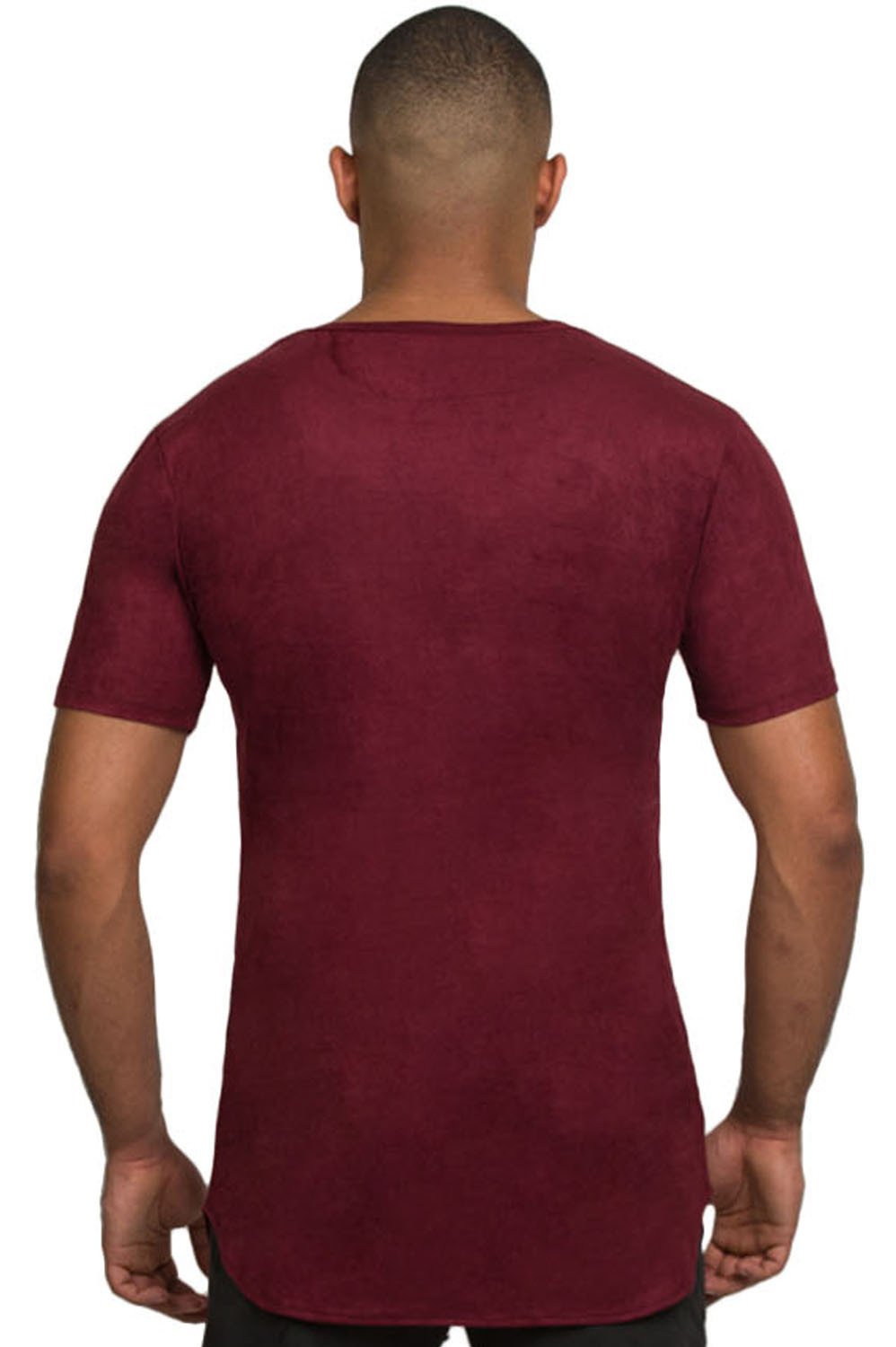 Elongated Stretch Suede Cranberry Tunic