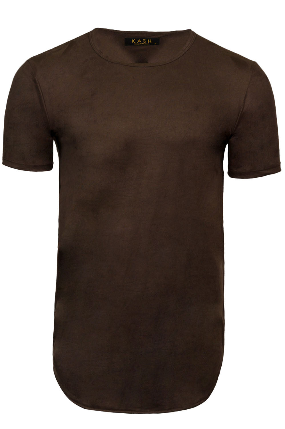 Kash Elongated Stretch Suede Tunic in dark brown – view 6 of 7